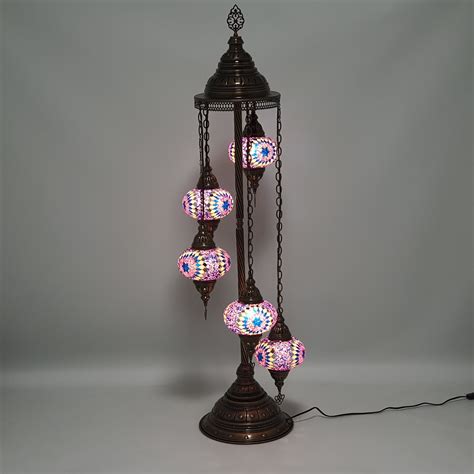 Turkish Mosaic Floor Lamps UK | 5 and 7 Globe Moroccan Floor Lamps ...