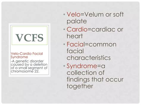 Velo cardio facial syndrome | PPTX