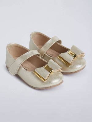Buy Hopscotch Gilded Bow Mary Jane Ballerinas Gold (UK 4) Online