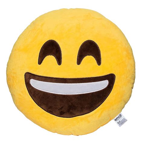 Ev Z 32cm Emoji Smiley Emoticon Yellow Round Cushion Pillow Stuffed ...