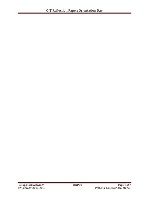 Image result for Reflection Paper Layout