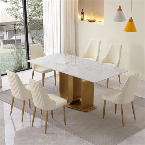 Boss Luxury Modern Stainless Steel Dining Table Set