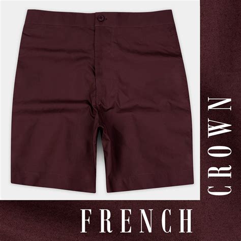 Dark Sienna maroon Plain-Solid Premium Cotton Shorts For Men