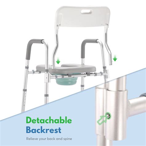 Buy AUITOA 4-in-1 Raised Toilet Seat with Handles and Back, 300lb ...