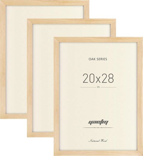 Amazon.com - Yaetm 20x28 Picture Frame Set of 3, Natural Solid Oak Wood ...