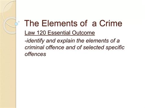 The Elements of a Crime | PPTX