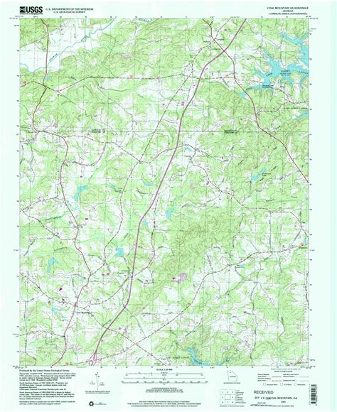 Classic USGS Coal Mountain Georgia 7.5'x7.5' Topo Map – MyTopo Map Store