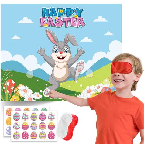 Easter Games for Kids Pin The Easter Egg on The Bunny, Easter Party ...