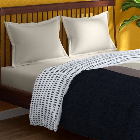 Buy PORTICO Hashtag Multicolour Striped Cotton Queen Comforter ...