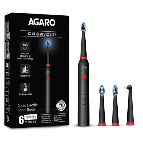 AGARO COSMIC Lite Sonic Electric Toothbrush for Adults with 6 Modes, 3 ...