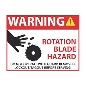 Anne Print Solutions® Warning Rotation Blade Hazard Stickers Self ...