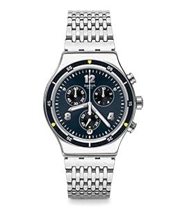 Swatch Mens Chronograph Quartz Watch with Stainless Steel Strap YVS457G ...