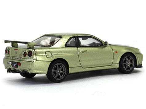 Nissan Skyline GTR R34 V Spec II gold 1:64 Stance Hunters diecast scale ...