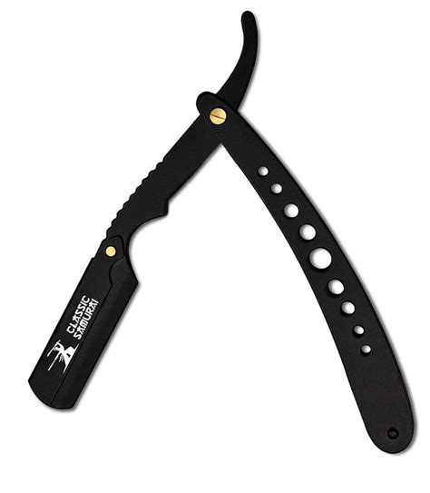 Classic Samurai Matte Black Wholes Professional Barber Straight Edge ...
