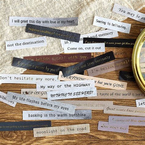 Vintage English Letter Words Journal Stickers