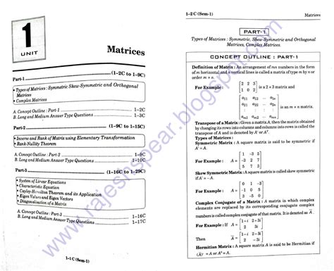 Unit-1 Matrices - Unit 1 of engineering mathematics - B.tech - Studocu