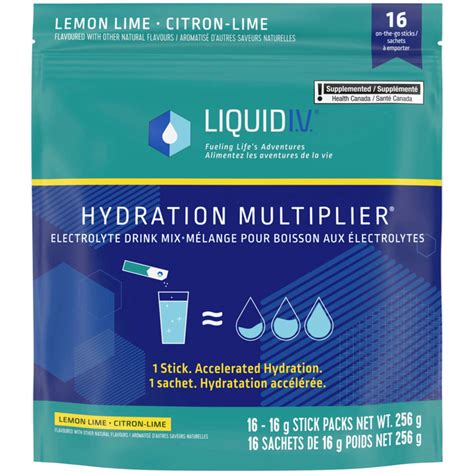 Liquid IV Lemon Lime Electrolyte Drink Mix 16 CT - Hydration Multiplier ...