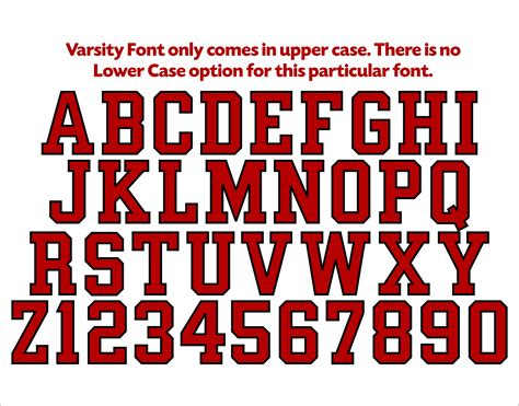 Varsity Font Letters
