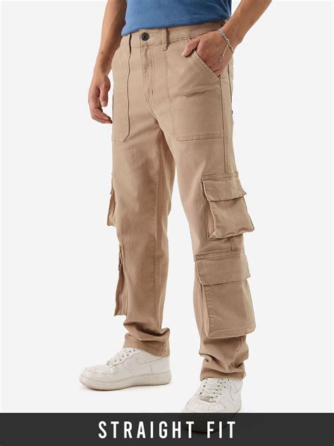 Buy Solids: Oak Buff Men Cargo Pants Online