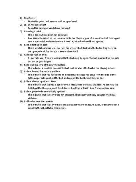 Image result for Table Tennis Referee Hand Signals