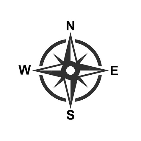Premium Vector | Vector compass rose with North South East and West Isolated on white background