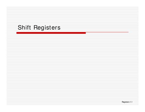 Shift reg 2 - Shift Registers Shift Register Applications Shift ...