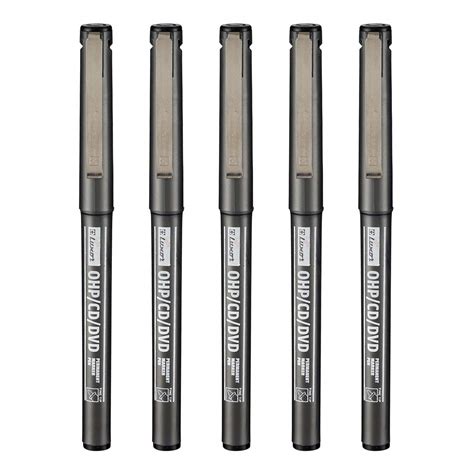 Luxor Marker Pens for CD and OHP - Bold Black, Quick-Drying Ink - Pack ...