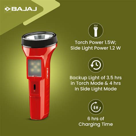 RAFTAAR DUO LED RC TORCH – Bajaj Electricals India
