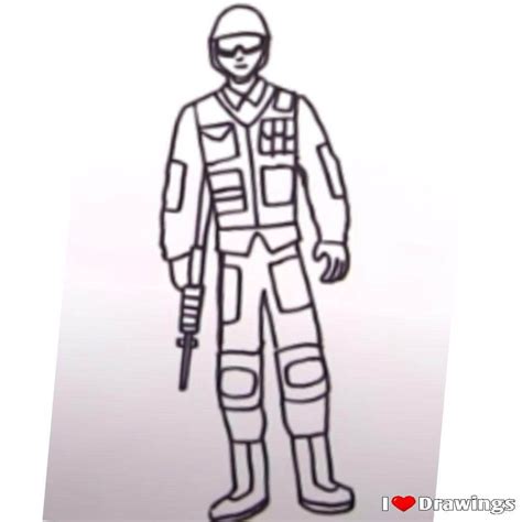 How To Draw A Soldier Drawing Easy [Step By Step] - I Love Drawings ...