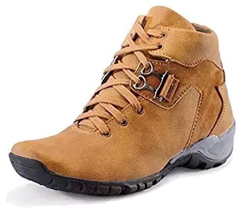 Buy SBM Stack Men's Synthetic Leather Boots (145) Brown at Amazon.in
