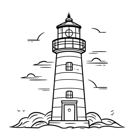 Lighthouse Outline Clip Art Lighthouse Drawing Black And White Clipart