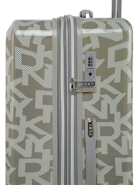 DKNY SIGNATURE HARDSIDE Range Storm Grey & White Color Hard Case Abs P ...
