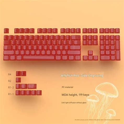 Jellyfish Red MDA PC Translucent Keycaps – CuriosityCaps