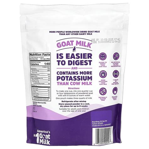 Meyenberg Goat Milk, Whole Powdered Goat Milk, 12 oz (340 g)