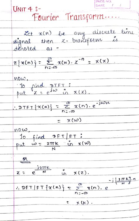 DSP (EE 302) Final Exam Notes: Fourier Transform Concepts - Studocu