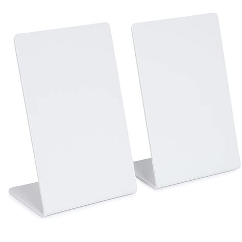 DESKDOCK 4 X 6 Inch (A6) x 2PCS White Acrylic QR CODE Display Stand ...