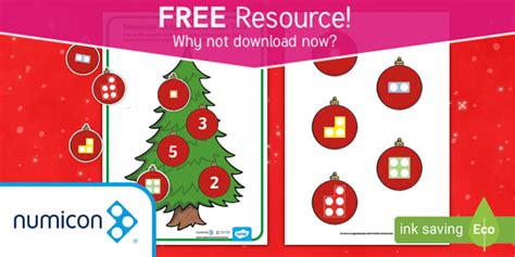 FREE! - 👉 Numicon Shapes Christmas Tree Matching to 5 Activity
