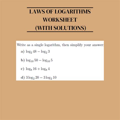 Image result for Solving Equations Using Laws of Logarithms
