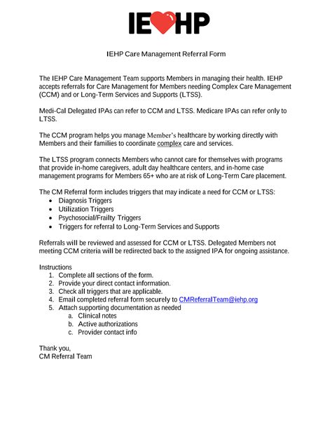 IEHP Care Management Referral Form