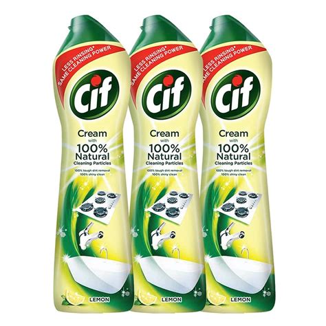 Cif Lemon Surface Cleaner Cream for Kitchen & Bathroom |100% Dirt ...