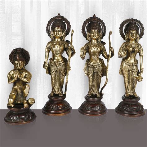Kartique Brass Ram Darbar Murti for Home Bhagwan Ram Darbar with Sita ...