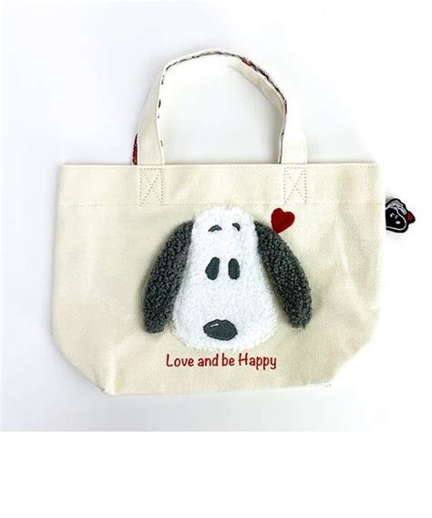 スヌーピー moco ハート ミニトート ランチトート バッグ かばん ホワイト キャンバス生地 もこもこ サガラ刺繍｜パーフェクトワールドの ...