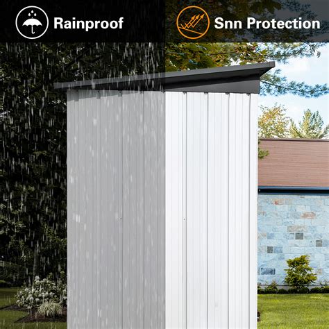 Buy SYNGAR Outdoor Shed 5 x 3 ft, Patio Tool Storage Shed Galvanized ...