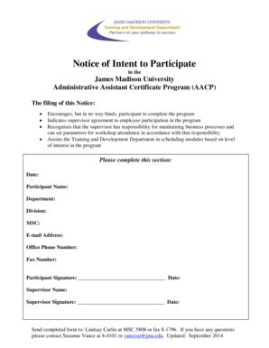 Fillable Online jmu Notice of Intent to Participate - James Madison ...
