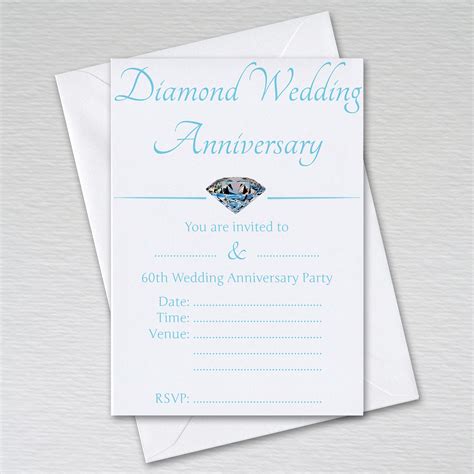 Buy Pack of Diamond Wedding Party Invitations with Envelopes Card ...