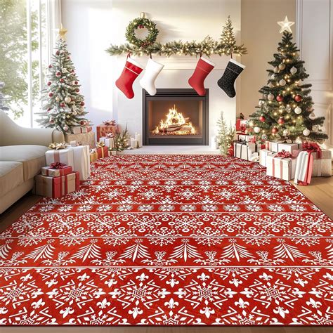 Amazon.com: Washable Christmas Area Rug 8x10, Non-Slip Soft Large ...
