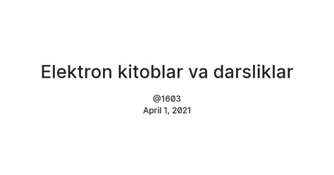 Elektron kitoblar va darsliklar — Teletype