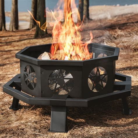 Amazon.com : SUNOUTLY 35 inch Fire Pit, Outdoor Fire Pit Wood Burning ...