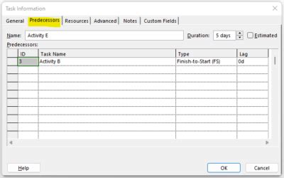 Image result for MS Project Late Predecessor Highlight