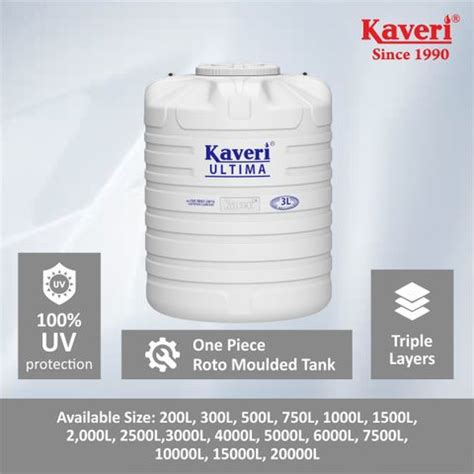 Kaveri Ultima 3 Layers Water Tank 1000 L Safe for Drinking Water Insect ...